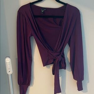 Elegant Purple Wrap Top